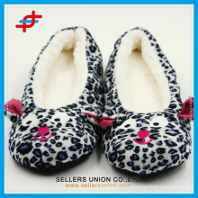 Leopard Pattern Cat Head Rubber Sole Indoor Lady Slipper